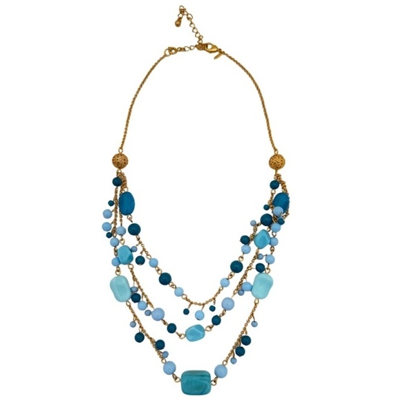 VINTAGE • Avon Turquoise Vegas Jewels Layering Necklace - Picture 3 of 4